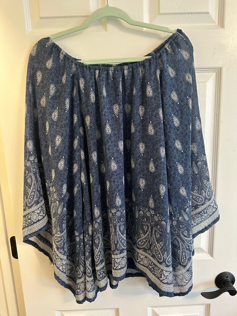 new directions Blue Paisley Border Skater Skirt